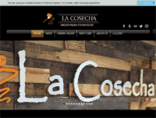 Tablet Screenshot of lacosechasteakhouse.com